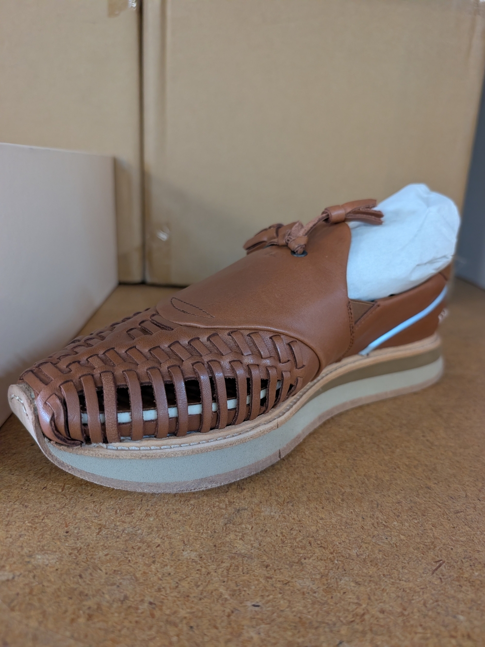Men's Woven Leather Slip-On Loafer in Tan